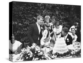 Senator John F. Kennedy with His Bride Jacqueline at Their Wedding Reception-Lisa Larsen-Stretched Canvas