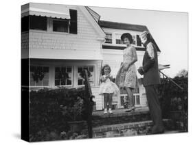 Senator John F. Kennedy with Wife Jackie and Daughter Caroline at Family Summer Home-Paul Schutzer-Stretched Canvas