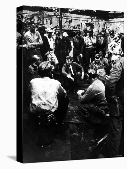 Senator John Kennedy Campaigning at Coal Mine-Hank Walker-Stretched Canvas