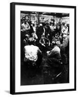 Senator John Kennedy Campaigning at Coal Mine-Hank Walker-Framed Photographic Print