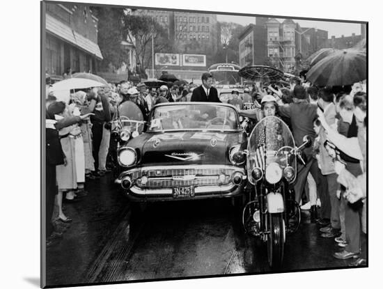 Senator John Kennedy Campaigning in Yonkers, New York, Oct. 16, 1960-null-Mounted Photo