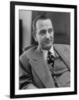 Senator Lyndon B. Johnson Sitting in His New Office-null-Framed Photographic Print