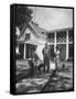 Senator Lyndon B. Johnson W. Family and Pets at Home on Ranch-null-Framed Stretched Canvas