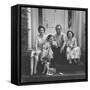 Senator Lyndon B. Johnson with His Family on the Front Steps of Their Home-Ed Clark-Framed Stretched Canvas