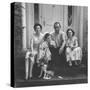 Senator Lyndon B. Johnson with His Family on the Front Steps of Their Home-Ed Clark-Stretched Canvas