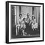 Senator Lyndon B. Johnson with His Family on the Front Steps of Their Home-Ed Clark-Framed Photographic Print