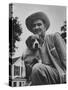 Senator Lyndon B. Johnson with Pet Called Little Beagle Jr. on His Ranch-Thomas D^ Mcavoy-Stretched Canvas