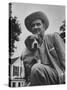 Senator Lyndon B. Johnson with Pet Called Little Beagle Jr. on His Ranch-Thomas D^ Mcavoy-Stretched Canvas