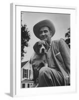 Senator Lyndon B. Johnson with Pet Called Little Beagle Jr. on His Ranch-Thomas D^ Mcavoy-Framed Photographic Print