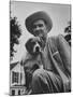 Senator Lyndon B. Johnson with Pet Called Little Beagle Jr. on His Ranch-Thomas D^ Mcavoy-Mounted Photographic Print