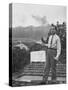 Senator Richard M. Nixon on Roof of Home in Los Angeles, Putting Out Fires Caused by Brush Blaze-Allan Grant-Stretched Canvas