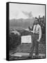 Senator Richard M. Nixon on Roof of Home in Los Angeles, Putting Out Fires Caused by Brush Blaze-Allan Grant-Framed Stretched Canvas