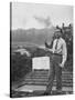 Senator Richard M. Nixon on Roof of Home in Los Angeles, Putting Out Fires Caused by Brush Blaze-Allan Grant-Stretched Canvas