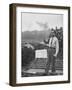 Senator Richard M. Nixon on Roof of Home in Los Angeles, Putting Out Fires Caused by Brush Blaze-Allan Grant-Framed Photographic Print