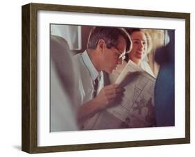 Senator Robert F. Kennedy and Wife During Campaigning in Indiana Presidential Primary-null-Framed Photographic Print