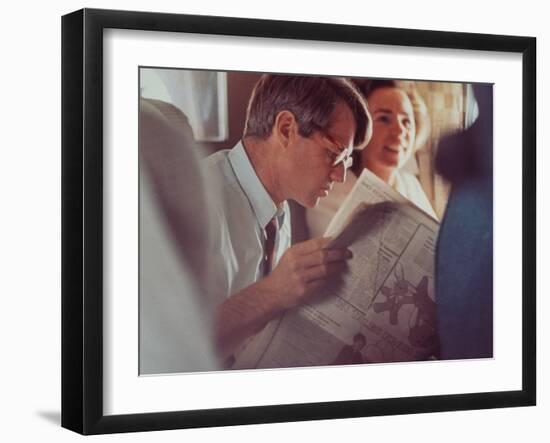 Senator Robert F. Kennedy and Wife During Campaigning in Indiana Presidential Primary-null-Framed Photographic Print