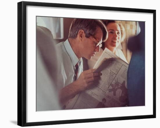 Senator Robert F. Kennedy and Wife During Campaigning in Indiana Presidential Primary-null-Framed Photographic Print