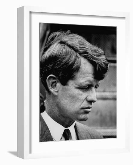 Senator Robert F. Kennedy Arriving at La Guardia Airport-Loomis Dean-Framed Photographic Print