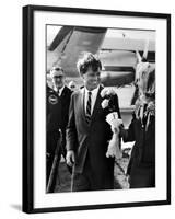 Senator Robert F. Kennedy at Airport During Campaign Trip to Help Election of Local Democrats-Bill Eppridge-Framed Photographic Print