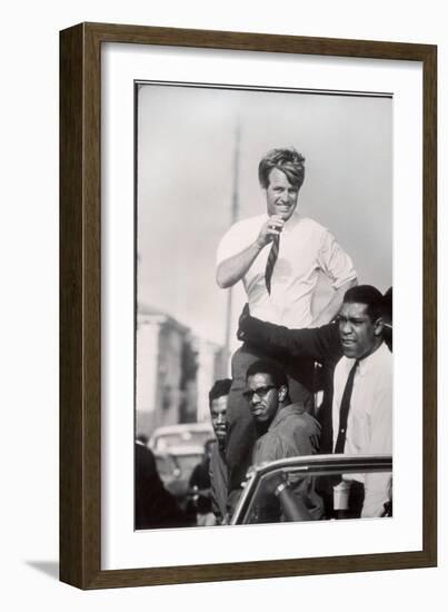 Senator Robert F. Kennedy Campaigning During the California Primary-Bill Eppridge-Framed Photographic Print