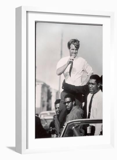 Senator Robert F. Kennedy Campaigning During the California Primary-Bill Eppridge-Framed Photographic Print