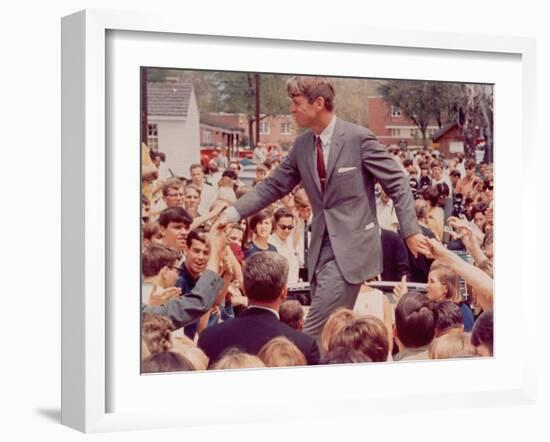 Senator Robert F. Kennedy Campaigning in Indiana Presidential Primary-null-Framed Photographic Print