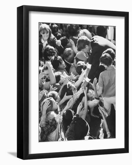 Senator Robert F. Kennedy Mobbed by Youthful Admirers During Campaign-Bill Eppridge-Framed Photographic Print
