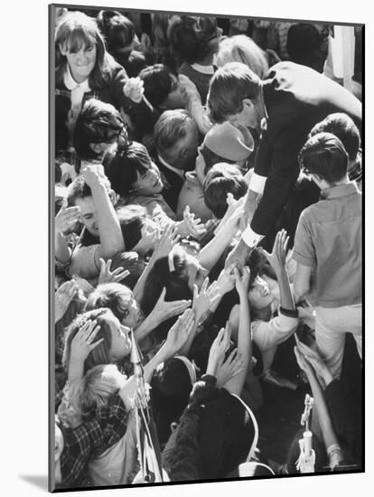 Senator Robert F. Kennedy Mobbed by Youthful Admirers During Campaign-Bill Eppridge-Mounted Photographic Print