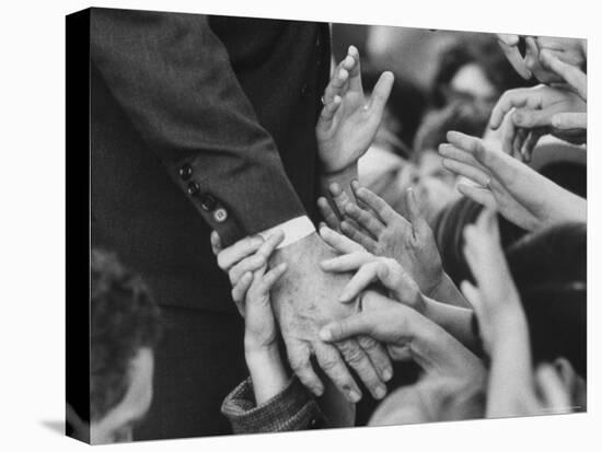 Senator Robert F. Kennedy Shaking Hands with Admirers During Campaigning-Bill Eppridge-Stretched Canvas