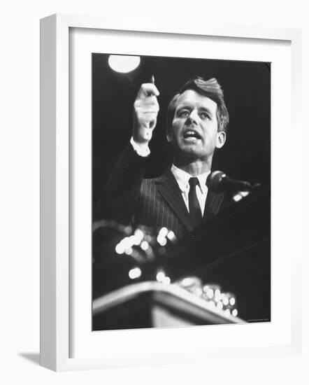 Senator Robert F. Kennedy Speaking at the University of Mississippi-Francis Miller-Framed Photographic Print