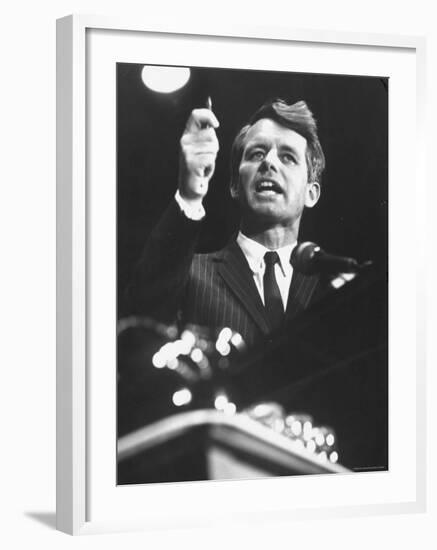 Senator Robert F. Kennedy Speaking at the University of Mississippi-Francis Miller-Framed Photographic Print