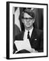 Senator Robert F. Kennedy Waits to Address 14,500 Students, Kansas State University, March 25, 1968-null-Framed Photo