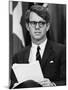 Senator Robert F. Kennedy Waits to Address 14,500 Students, Kansas State University, March 25, 1968-null-Mounted Photo