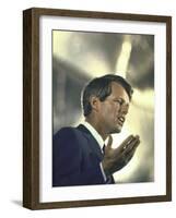 Senator Robert Kennedy on Campaign Trail During Presidential Primary Season-Bill Eppridge-Framed Photographic Print