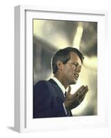 Senator Robert Kennedy on Campaign Trail During Presidential Primary Season-Bill Eppridge-Framed Photographic Print