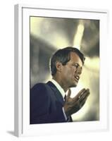 Senator Robert Kennedy on Campaign Trail During Presidential Primary Season-Bill Eppridge-Framed Photographic Print