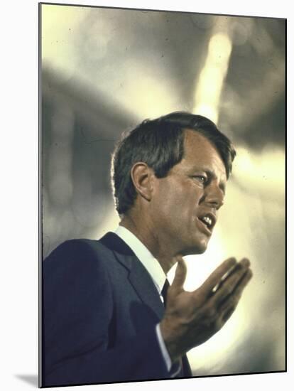 Senator Robert Kennedy on Campaign Trail During Presidential Primary Season-Bill Eppridge-Mounted Photographic Print