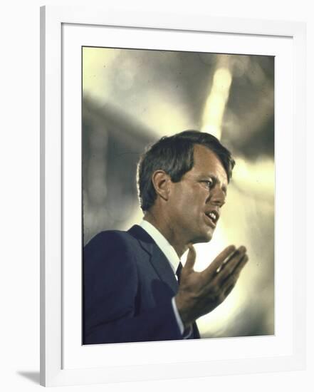 Senator Robert Kennedy on Campaign Trail During Presidential Primary Season-Bill Eppridge-Framed Photographic Print