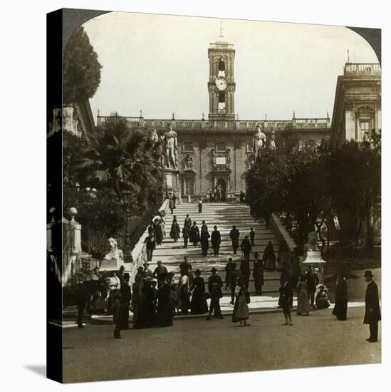 Senatorial Palace, Piazza Del Campidoglio, Capitoline Hill, Rome, Italy-Underwood & Underwood-Stretched Canvas