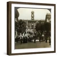 Senatorial Palace, Piazza Del Campidoglio, Capitoline Hill, Rome, Italy-Underwood & Underwood-Framed Photographic Print