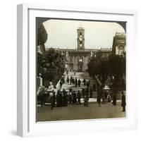 Senatorial Palace, Piazza Del Campidoglio, Capitoline Hill, Rome, Italy-Underwood & Underwood-Framed Photographic Print