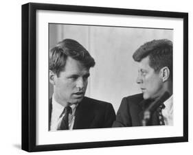 Senators Robert and John F. Kennedy, During a Senate Comm. Hearing Regarding the Kohler Strike-Ed Clark-Framed Photographic Print