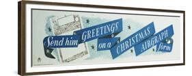 Send Him Greetings on a Christmas Airgraph Form-Leonard Beaumont-Framed Premium Giclee Print