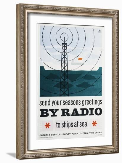 Send Your Christmas Greetings by Radio to Ships at Sea-null-Framed Art Print