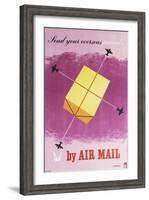 Send Your Overseas Parcels by Air Mail-Kenneth Farnhill-Framed Art Print