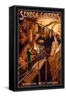 Seneca Caverns - Riverton, West Virginia-Lantern Press-Framed Stretched Canvas