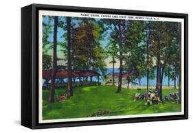 Seneca Falls, New York - Cayuga Lake State Park Scene-Lantern Press-Framed Stretched Canvas