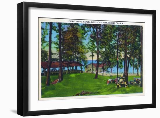 Seneca Falls, New York - Cayuga Lake State Park Scene-Lantern Press-Framed Art Print