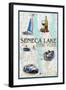 Seneca Lake, New York - Nautical Chart-Lantern Press-Framed Art Print