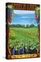 Seneca Lake, New York - Vineyard Scene-Lantern Press-Stretched Canvas